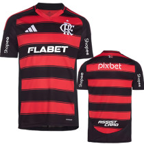2025-26 Flamengo Home Print Sponsor Fans Soccer Jersey