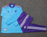 2025-26 RMA Light blue Half Pull Tracksuit #B2514(半拉链)
