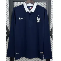 2014 France Home Long Sleeve Retro Soccer Jersey (长袖)
