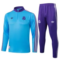 2025-26 RMA Light blue Half Pull Tracksuit #B2514(半拉链)