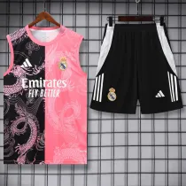 2025-26 RMA Black pink Tank top and shorts suit