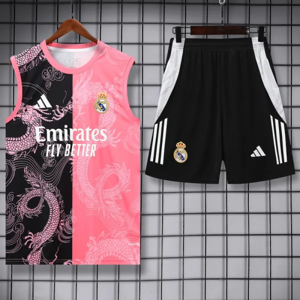 2025-26 RMA Black pink Tank top and shorts suit