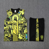 2025-26 Brazil Yellow Tank top and shorts suit