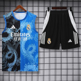 2025-26 RMA Black blue Tank top and shorts suit