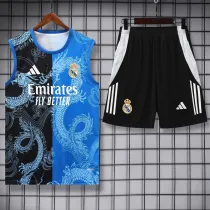 2025-26 RMA Black blue Tank top and shorts suit