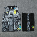2025-26 Brazil Grey Tank top and shorts suit