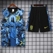 2025-26 Brazil Blue Tank top and shorts suit