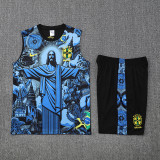 2025-26 Brazil Blue Tank top and shorts suit