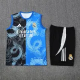 2025-26 RMA Black blue Tank top and shorts suit