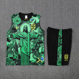 2025-26 Brazil Green Tank top and shorts suit