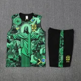 2025-26 Brazil Green Tank top and shorts suit