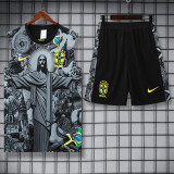 2025-26 Brazil Grey Tank top and shorts suit