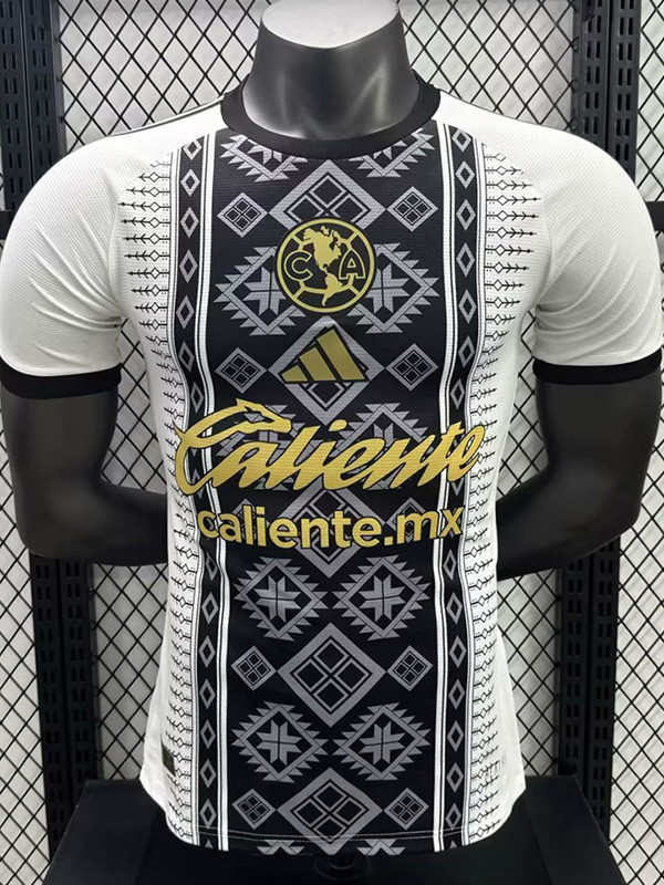 2025-26 Club America White Black Player Version Soccer Jersey