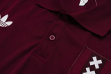 2025-26 Ajax Jujube red Short shirts and Long trousers Suit #C2509
