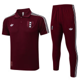 2025-26 Ajax Jujube red Short shirts and Long trousers Suit #C2509
