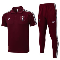 2025-26 Ajax Jujube red Short shirts and Long trousers Suit #C2509