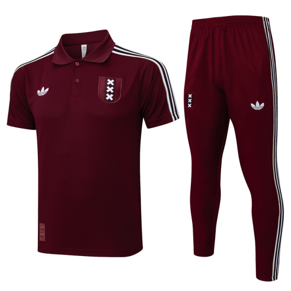 2025-26 Ajax Jujube red Short shirts and Long trousers Suit #C2509