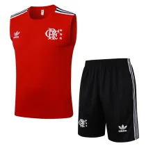 2025-26 Flamengo Red Tank top and shorts suit #D2513