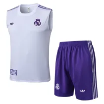2025-26 RMA White Tank top and shorts suit #D2511
