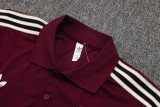 2025-26 Ajax Jujube red Short shirts and Long trousers Suit #C2509