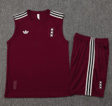 2025-26 Ajax Jujube red Tank top and shorts suit #D2531