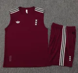 2025-26 Ajax Jujube red Tank top and shorts suit #D2531