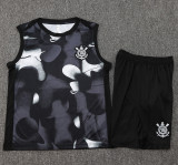 2025-26 Corinthians Black Tank top and shorts suit #D2523