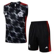 2025-26 Flamengo Black Tank top and shorts suit #D2530
