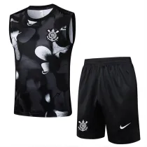 2025-26 Corinthians Black Tank top and shorts suit #D2523