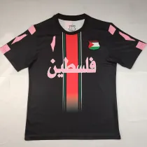2025-26 Palestina Black Training shirts (粉色广告)