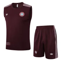 2025-26 Bayern Jujube red Tank top and shorts suit #D2526