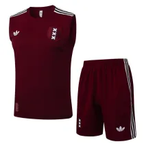 2025-26 Ajax Jujube red Tank top and shorts suit #D2531