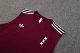 2025-26 Ajax Jujube red Tank top and shorts suit #D2531