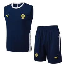 2025-26 Portugal Royal blue Tank top and shorts suit #D2532