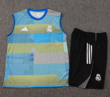2025-26 RMA Blue Tank top and shorts suit #D2529