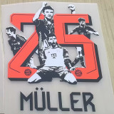 2025-26 Bayern Away Muller #25 Print Photo Number Fans Soccer Jersey