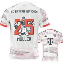 2025-26 Bayern Away Muller #25 Print Photo Number Fans Soccer Jersey