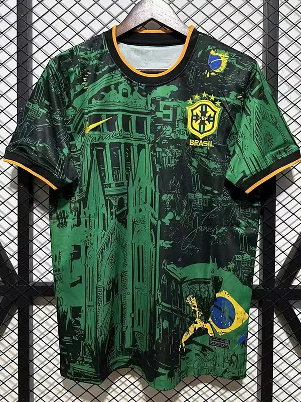 2024-25 Brazil Green Black Special Edition Fans Soccer Jersey