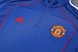 2025-26 Man Utd  Fancy blue Half Pull Tracksuit (半拉链)