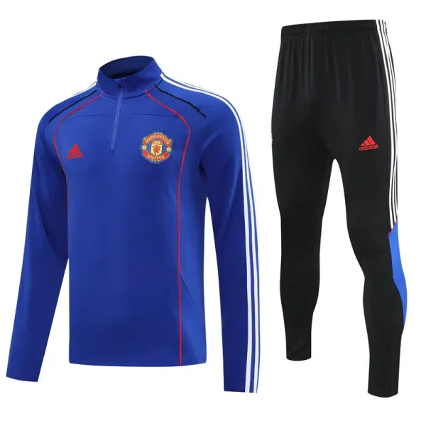 2025-26 Man Utd  Fancy blue Half Pull Tracksuit (半拉链)