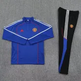 2025-26 Man Utd  Fancy blue Half Pull Tracksuit (半拉链)