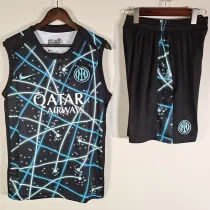 2025-26 INT Black blue Tank top and shorts suit (背心套装)