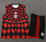 2025-26 Flamengo Red Black Tank top and shorts suit #D2539