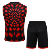2025-26 Flamengo Red Black Tank top and shorts suit #D2539