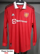 2022-23 Man Utd Home Long Sleeve Player Version Soccer Jersey (长袖球员)