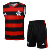 2025-26 Flamengo Red Black Tank top and shorts suit #D2543