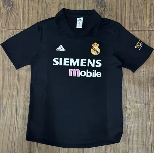 2002-2003 RMA Away Black Retro Soccer Jersey