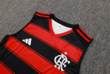 2025-26 Flamengo Red Black Tank top and shorts suit #D2543