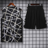 2025-26 CHE Grey Black Tank top and shorts suit