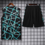 2025-26 INT Black blue Tank top and shorts suit